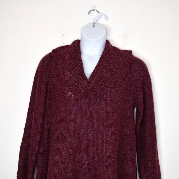 Modcloth Tunic Sweater Sz 1X Cowl Neck Metallic Wool Blend Christmas Holiday - Picture 2 of 16